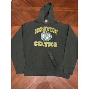 Vintage Fruit of the Loom Boston Celtics Hoodie Green XL NBA Basketball Pullover